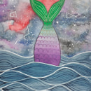 the universe and the sea/magic universe. Pintura em aquarela projeto de Tatiana Duarte - 06.07.2019