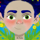 Frida Kahlo - Julio Domestika. Illustration, Digital Illustration, Portrait Illustration, and Children's Illustration project by Jon Fuentes - 07.08.2019