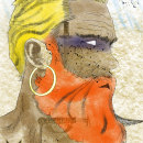 ORANGE PIRATE: Retrato ilustrado en acuarela. Un proyecto de Pintura a la acuarela de ANDRES SOLIS DELGADO - 04.08.2019