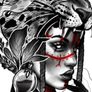 Mi Proyecto  Diseño e ilustración digital de tatuajes con Procreate. Un proyecto de Ilustración digital, Ilustración de retrato y Diseño de tatuajes de Leidy Chaux - 29.07.2019