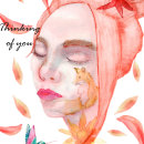 Retrato ilustrado en acuarela "Thinking of you". Un proyecto de Pintura a la acuarela e Ilustración de retrato de Julio Cesar Corichi Garduño - 05.09.2019