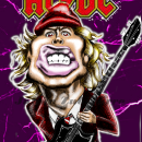 Caricatura de Angus Young. Traditional illustration, Drawing, Digital Illustration, Portrait Illustration, and Artistic Drawing project by julianzubiaurre - 10.30.2019