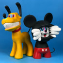 Anxious Mickey & Manic Pluto. Artesanato, e Escultura projeto de Luaiso Lopez - 12.11.2017