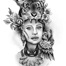 Mi Proyecto del curso: Diseño e ilustración digital de tatuajes con Procreate. Esboçado projeto de Elena Concepción Molina - 02.02.2020