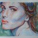 Miss G - Retrato en acuarela. Watercolor Painting project by Yanuly Sanson - 02.03.2020