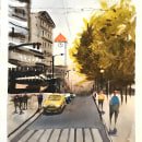 My project in Urban Landscapes in Watercolor course. Un proyecto de Pintura a la acuarela de francesca.serra83 - 13.02.2020