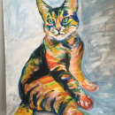 Cat's portrait. Un proyecto de Pintura acrílica de annia indigo - 26.08.2019
