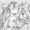 La visita de la banda/Microrelato silente. Traditional illustration, Editorial Design, and Children's Illustration project by Paula Bossio - 06.01.2017