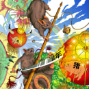 Año de la rata. Un projet de Illustration traditionnelle et Illustration numérique de Yahir Esquivel - 28.02.2020