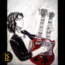 Jimmy Page . Design, Graphic Design, Sketching, Pencil Drawing, Drawing, Portrait Photograph, Portrait Illustration, Portrait Drawing, Realistic Drawing, and Artistic Drawing project by Luis Alberto Sanchez Gonzales - 03.28.2020
