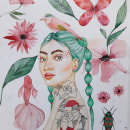 Meu projeto do curso: Retrato ilustrado em aquarela. Portrait Drawing project by Valentina Terra - 03.28.2020
