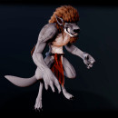 Werewolf - Animal transformation :  Modelado profesional de personajes cartoon 3D. Un proyecto de 3D, Bocetado, Modelado 3D, Diseño de personajes 3D y Diseño 3D de Roman C. Ojer - 10.03.2020