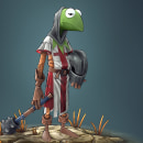 Kermit Medieval. Traditional illustration, 3D, Character Animation, 3D Animation, Video Games, and Game Design project by jose hernandez - 04.04.2020