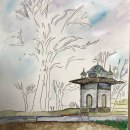My project in Architectural Sketching with Watercolor and Ink course. Architectural Illustration project by Ozlem Ertaylan - 04.07.2020
