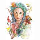 El Petirrojo aparece en primavera, anunciando época de cambios y buenos augurios.. Un proyecto de Ilustración tradicional de Rosa Calandra - 09.04.2020