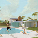 Kaufmann House Collage. Architectural Illustration project by Claudia Santana - 04.29.2020