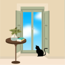 WINDOW. Traditional illustration, 2D Animation, Digital Illustration, and Digital Design project by sofia cacheo - 04.30.2020