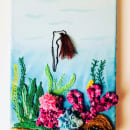 The Ocean. Pintura em aquarela, Bordado, Pintura Acrílica, e Tecido projeto de Yadira García - 14.05.2020
