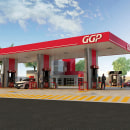 Visualización de una gasolinera . Un proyecto de 3D de Gizeh Arrecillas - 18.05.2020