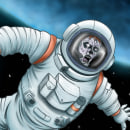 O Astronauta zombie. Ilustração tradicional projeto de Well Gama - 21.05.2020