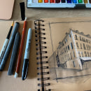 My project in Architectural Sketching with Watercolor and Ink course. Ilustração arquitetônica projeto de Sue Olsen-Allen - 25.05.2020