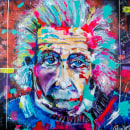 Albert Einstein. Painting, Acr, and lic Painting project by Pilar Y Atienza - 05.26.2013
