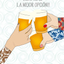 Cartel concurso "Un dedo de espuma dos dedos de frente". Un proyecto de Ilustración vectorial y Diseño de carteles de Ani González Moreno - 25.09.2019