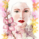 Mi Proyecto del curso: Retrato con gato. . Artes plásticas projeto de Noelia Bravo Chaves - 02.06.2020