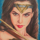 Retrato realista con lápices de colores; Wonder Woman. Portrait Illustration, Portrait Drawing, and Realistic Drawing project by Andrea Vivanco Peña - 06.03.2020