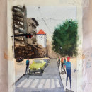 Mi Proyecto del curso: Paisajes urbanos en acuarela. Fine Arts, and Watercolor Painting project by pablo_infantes - 06.03.2020