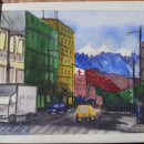 Mi Proyecto del curso: Paisajes urbanos en acuarela. Watercolor Painting project by Lucia Alípaz - 06.03.2020