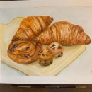 Bakery Watercolor paintings. Un projet de Aquarelle de Salma Shabayek - 11.06.2020