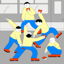 The pickpocket mafia causing chaos in the subway.🚂🥵 . Traditional illustration, Vector Illustration, and Digital Illustration project by Jorge Gallardo - 06.21.2020