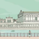 My project: "Alte Nationalgalerie" from the other side of the river | Berlin. Architectural Illustration project by Daniel Chimal - 06.22.2020