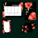 My stationery project: Ibiscus . Design gráfico, Pintura em aquarela e Ilustração botânica projeto de joeseta - 30.06.2020