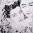 Björk - PJ Harvey. Ilustração tradicional, Artes plásticas, Ilustração de retrato, Desenho de retrato, e Desenho realista projeto de Sonia Ródbal - 03.07.2020