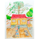 Meu projeto do curso: Ilustração em aquarela com influência japonesa. Traditional illustration, Fine Arts, and Watercolor Painting project by João Pedro Gaelzer - 07.12.2020