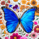 Blue Morpho Butterfly. Een project van Borduurwerk van Emillie Ferris - 14.06.2018