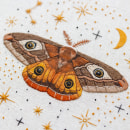 Our magical friend - The Emperor Moth. Een project van Borduurwerk van Emillie Ferris - 14.08.2019