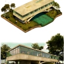 Ilustración Digital - Museo Casa Sobre el Arroyo . Un progetto di Illustrazione architettonica di Lucas Maximiliano Torres - 17.07.2020