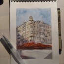 Mi Proyecto del curso: Dibujo arquitectónico con acuarela y tinta. Un proyecto de Pintura a la acuarela de Liena Nieves Pelegrín Breffe - 21.07.2020