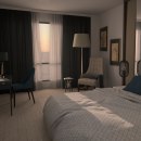 Hotel room. 3D, Interior Architecture, and Digital Architecture project by Rafael Martín Morales - 02.08.2019