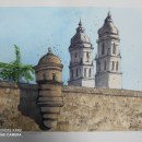 Torres de Catedral, Campeche, Mx. Arquitetura projeto de Juan Carlos Curiel Espinosa - 25.07.2020