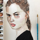 Meu projeto do curso: Retrato em aquarela a partir de uma fotografia. Watercolor Painting project by Lua Voigt - 07.30.2020