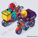Delivery vector. Traditional illustration project by Luis Barahona - 07.30.2020