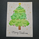 Christmas tree. Ilustração tradicional, e Pintura em aquarela projeto de Larisa RP - 08.08.2020