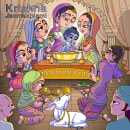Krishna Janmastami Illustration. Ilustração digital projeto de Chinu Meenu - 11.08.2020