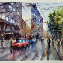 My project in Urban Landscapes in Watercolor course. Watercolor Painting project by John Yun - 09.03.2020