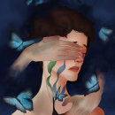 Dolore, Madame Butterfly. . Un proyecto de Ilustración tradicional de Javiera Pelen - 08.09.2020