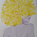 Blossomed Woman y Bailarina Sideral. Un proyecto de Bellas Artes, Pintura a la acuarela e Ilustración botánica de Yuly Gutierrez Daza - 14.09.2020